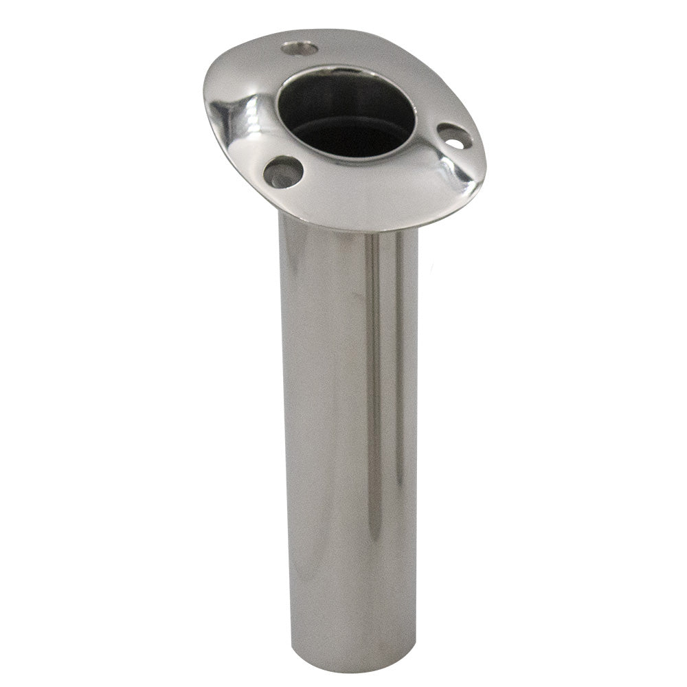 C.E. Smith Flush Mount Rod Holder - 15 Degree w/Drain - Black Liner - No Logo [53671CNA]
