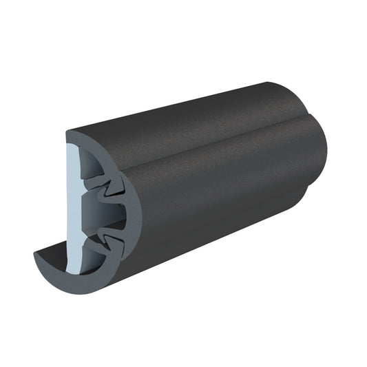TACO SuproFlex Rub Rail Kit w/Flex Vinyl Overlay Insert - 1-5/8"H x 7/8"W x 60'L - Black w/Black Insert [V11-9991BBK60-2]