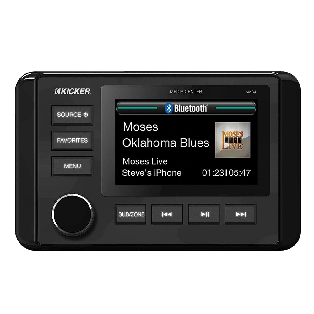 KICKER KMC4 Weather-Resistant Gauge-Style Media Center w/Bluetooth [51KMC4]