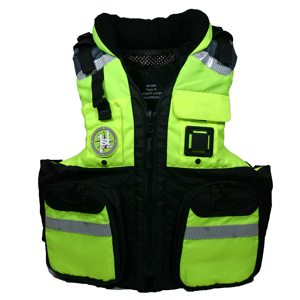 First Watch AV-800 Four Pocket Flotation Vest - Hi-Vis Yellow - Small to Medium  [AV-800-HV-S/M]